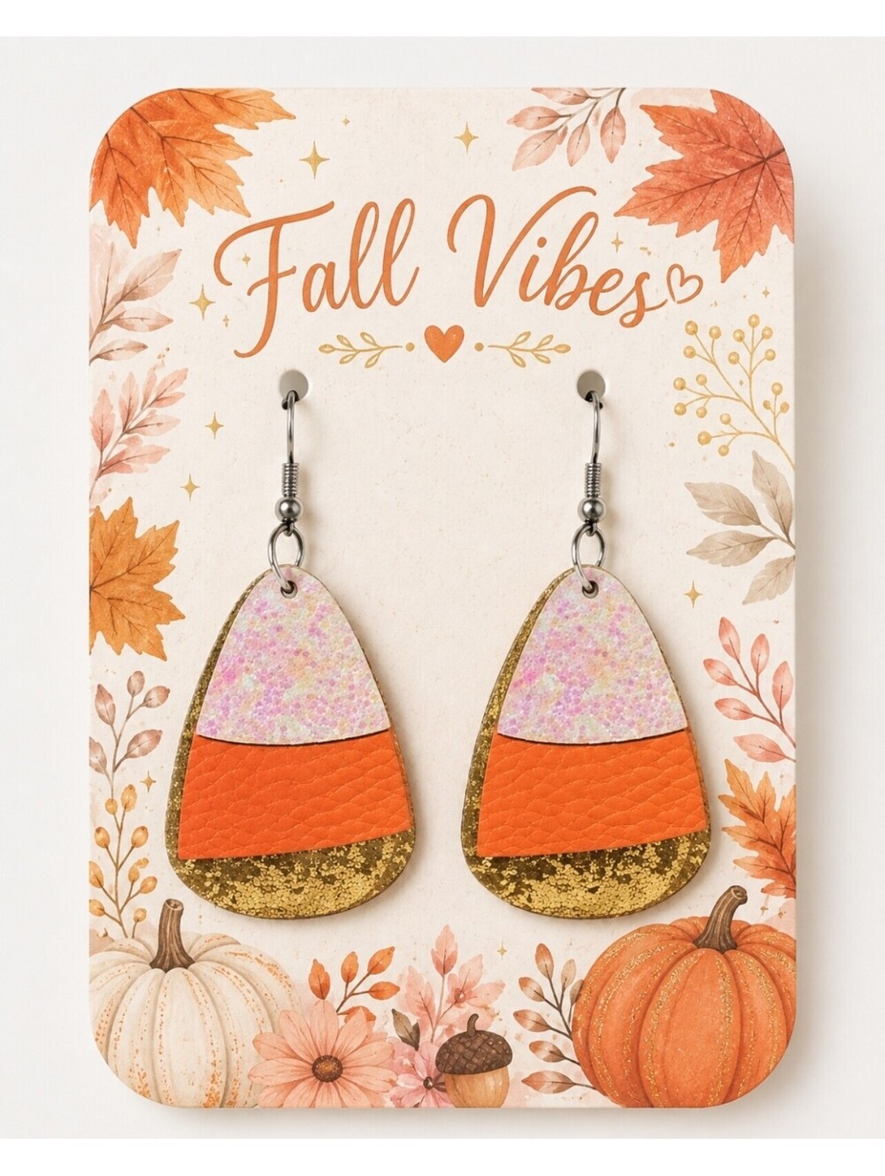 Halloween Thanksgiving Candy Corn Earrings